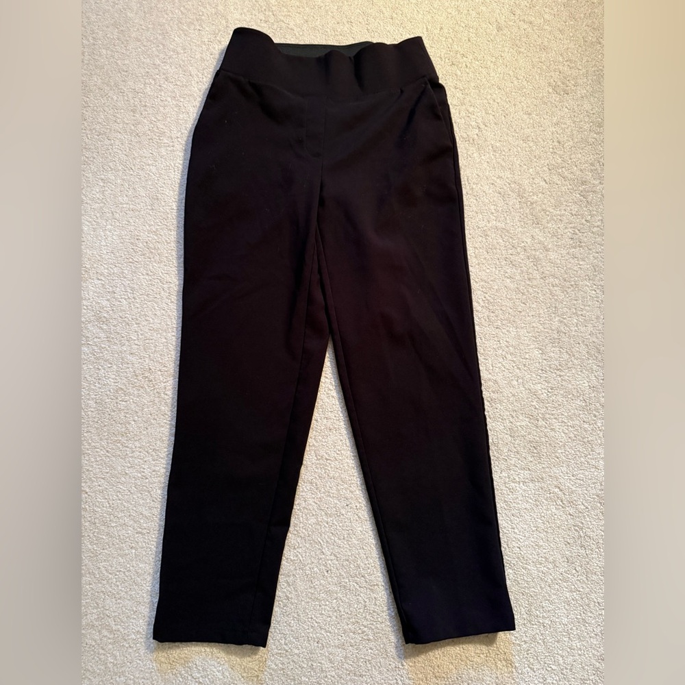 Nine West Classic Black Pull-On Straight Leg Ankle Pants